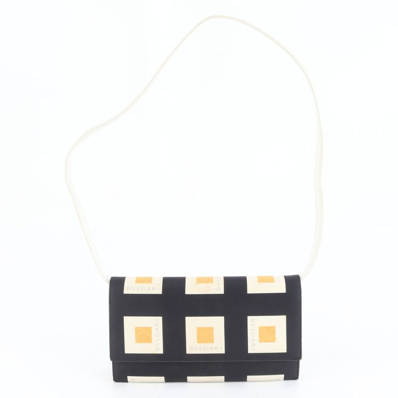 Bvlgari Leather Nylon Shoulder Bag Navy