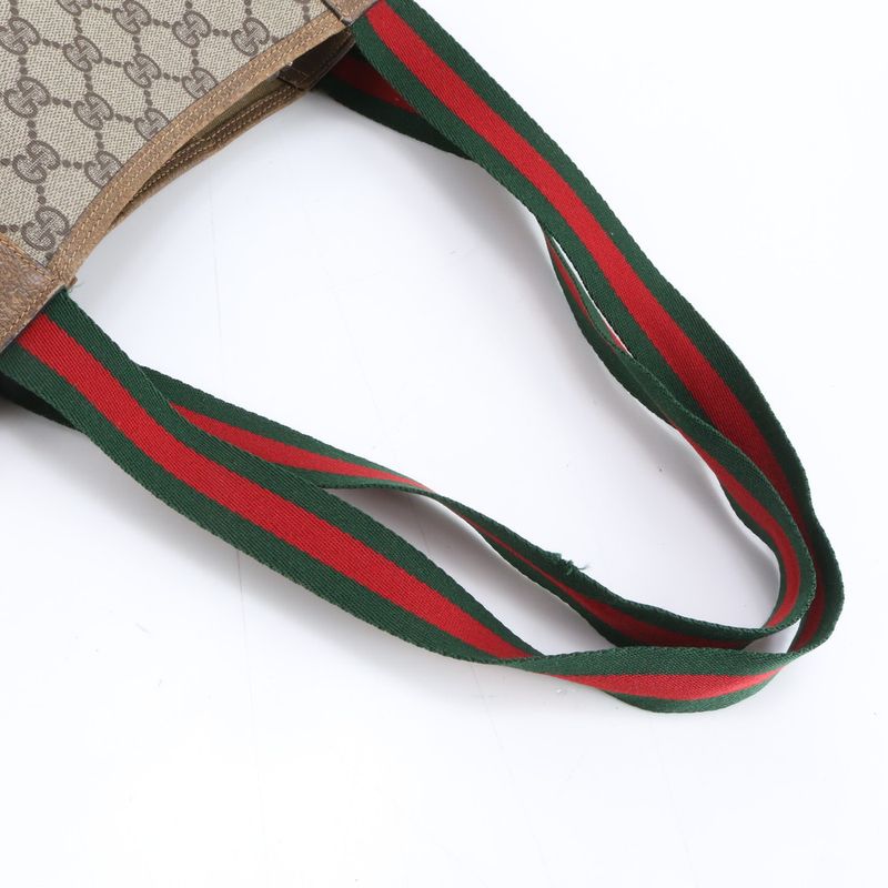 Gucci Old GG Supreme Sherry Line Leather Tote Shoulder Business