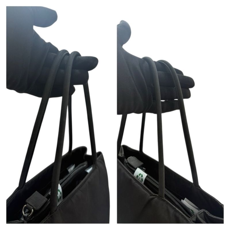 Prada Tessuto Black Gold Nylon Tote