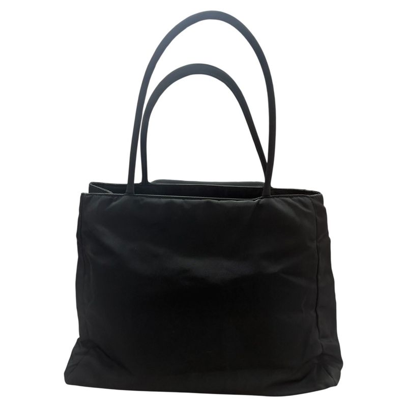 Prada Tessuto Black Gold Nylon Tote
