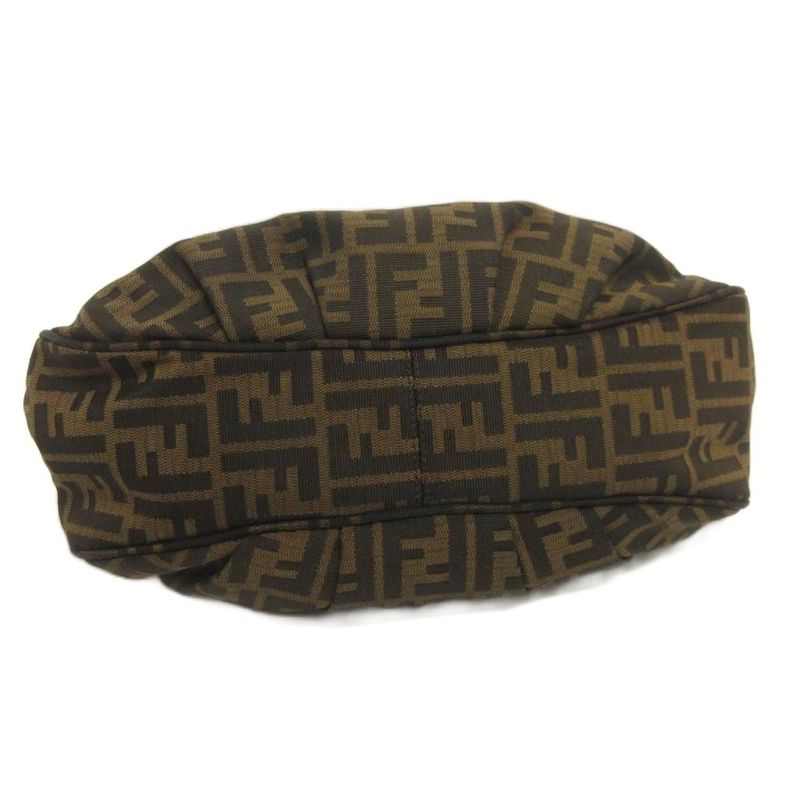 Fendi Mia Zucca Mamma Bucket Chain Shoulder Bag Gold Brown