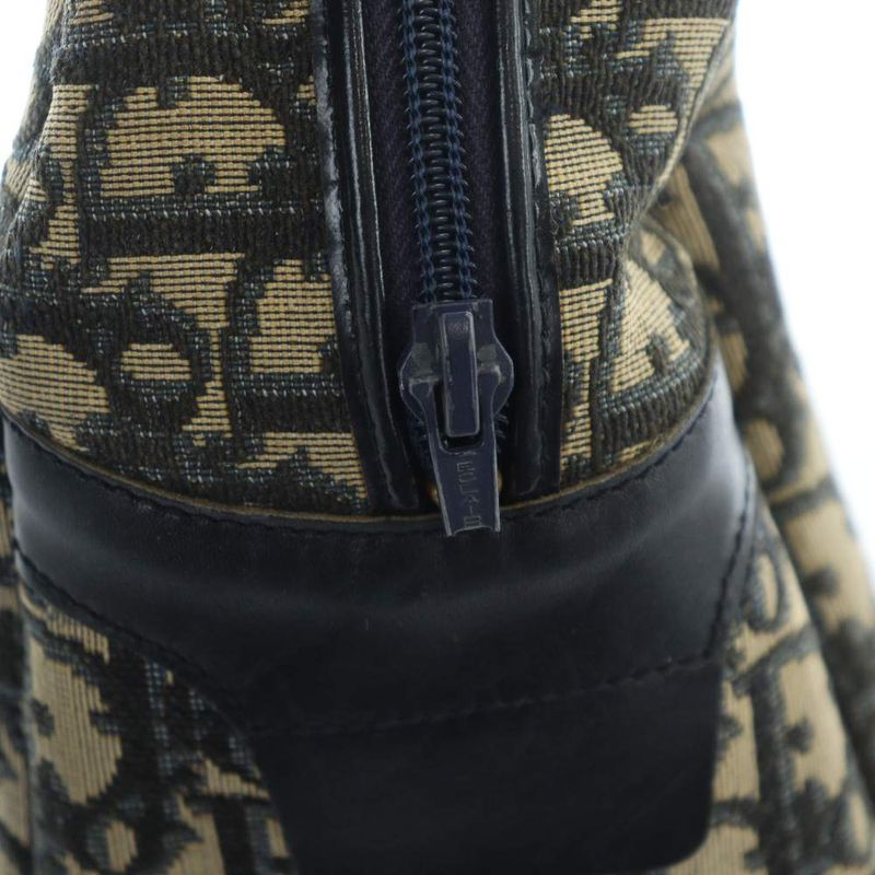 Dior Trotter Handbag Mini Boston Canvas Leather Logo All Over Pattern