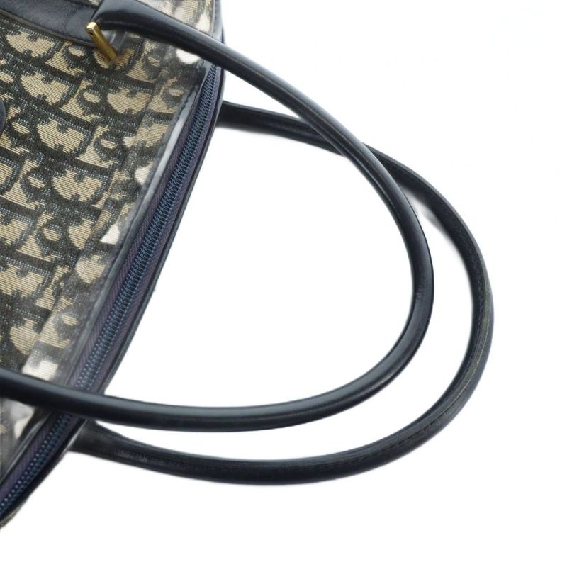 Dior Trotter Handbag Mini Boston Canvas Leather Logo All Over Pattern