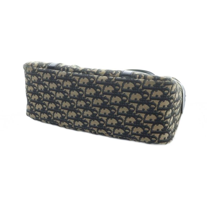 Dior Trotter Handbag Mini Boston Canvas Leather Logo All Over Pattern