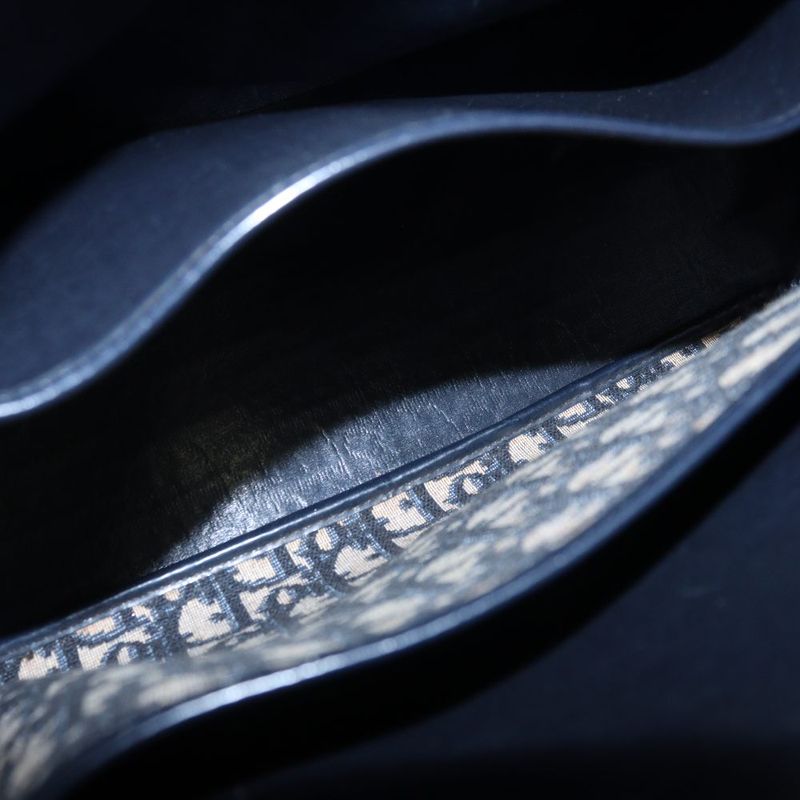 Dior Trotter Handbag Mini Boston Canvas Leather Logo All Over Pattern