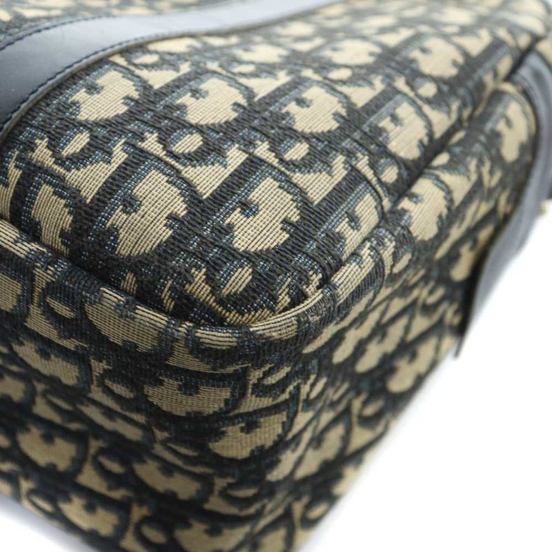 Dior Trotter Handbag Mini Boston Canvas Leather Logo All Over Pattern