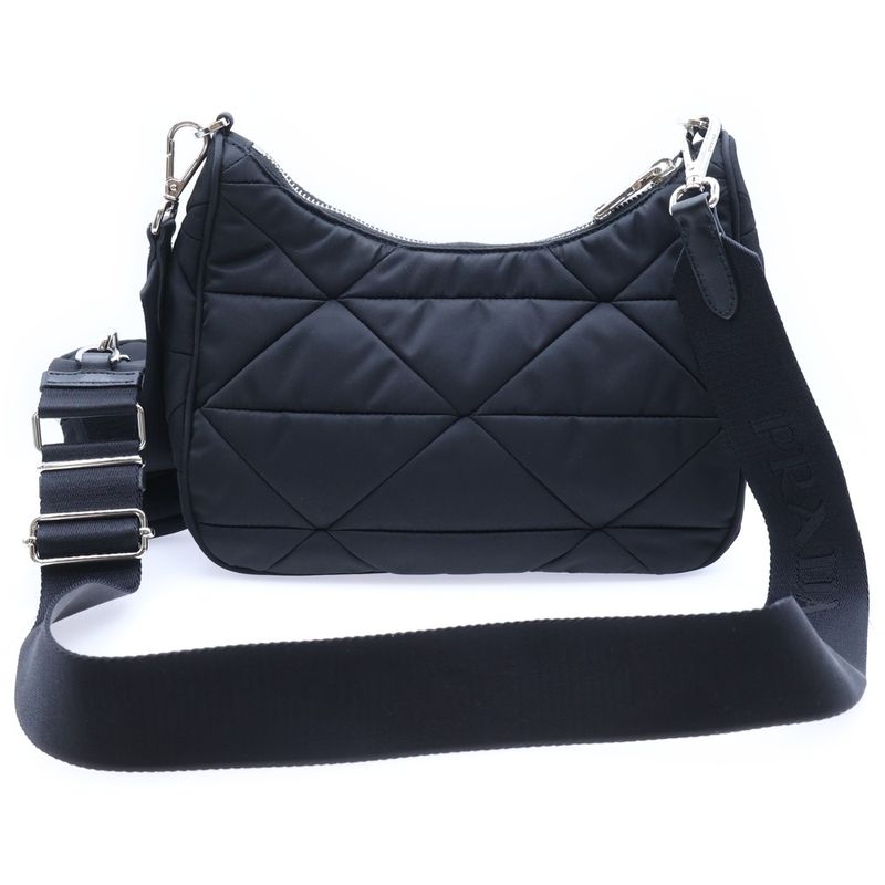 Prada Re-Nylon Padded Nylon Quilted Crossbody Shoulder Bag Pochette Hobo