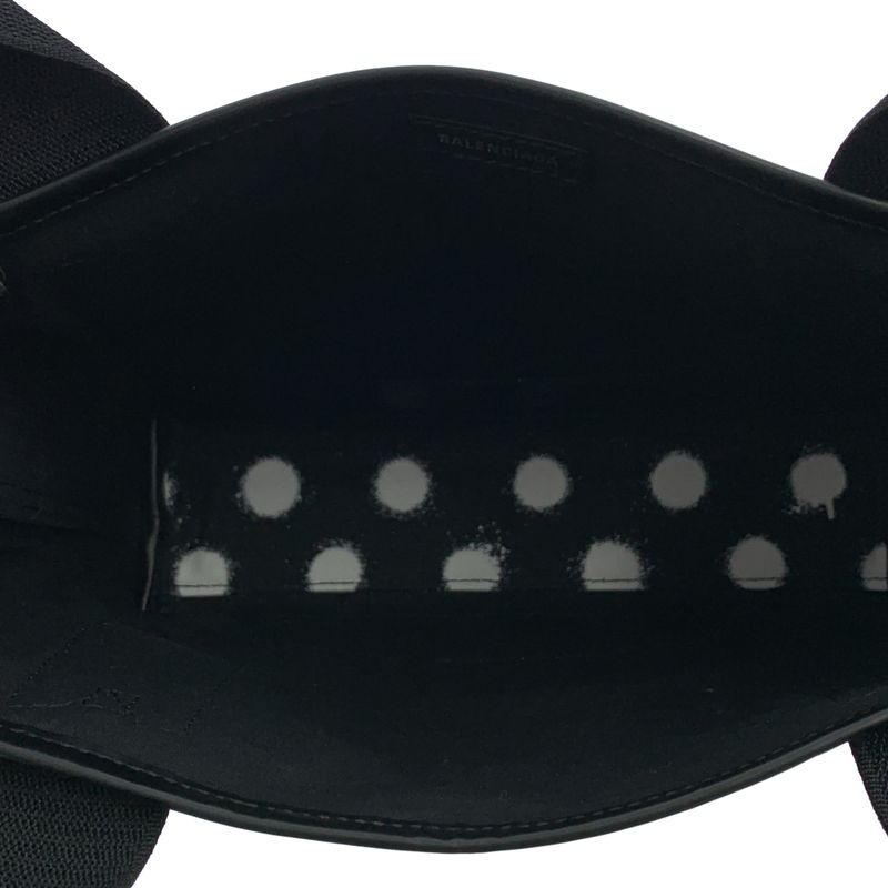 Balenciaga Cabas XS Canvas Dot Print Handbag Black White