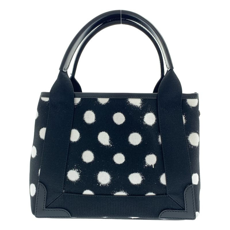 Balenciaga Cabas XS Canvas Dot Print Handbag Black White