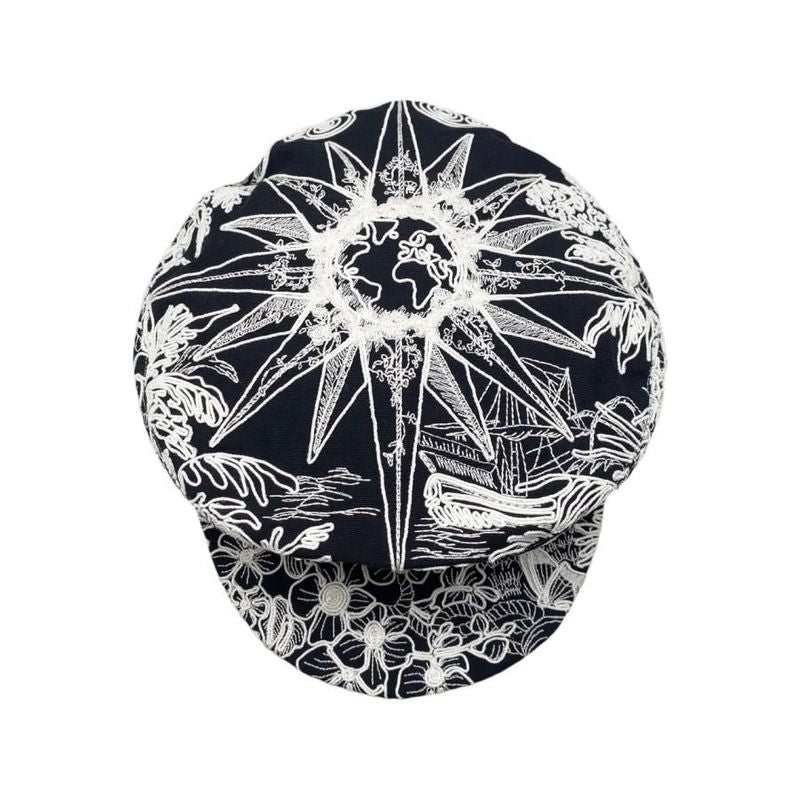Christian Dior Sailor Cap Embroidered Design Travel Cap 31 Rev920 X131 56 Size
