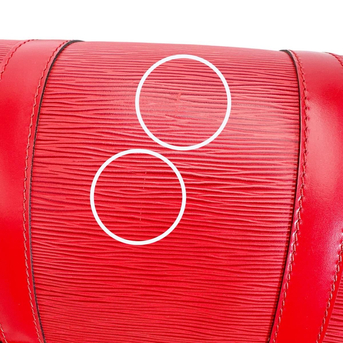 Louis Vuitton Epi Travel Bag Keepall 55 Boston Bag Red