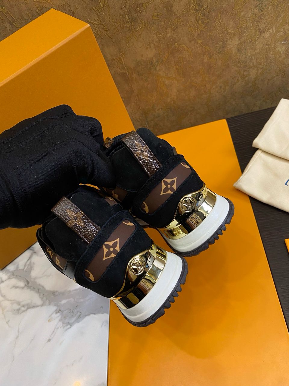 Louis Vuitton Run Away Suede Sneakers