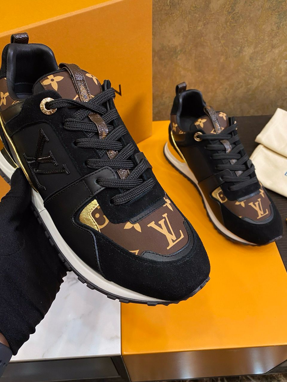 Louis Vuitton Run Away Suede Sneakers