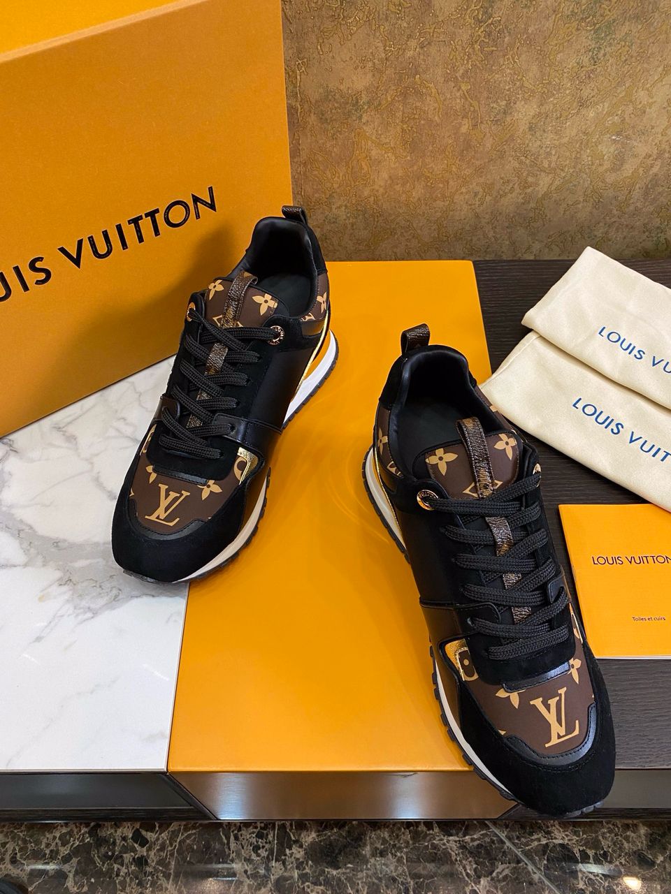Louis Vuitton Run Away Suede Sneakers