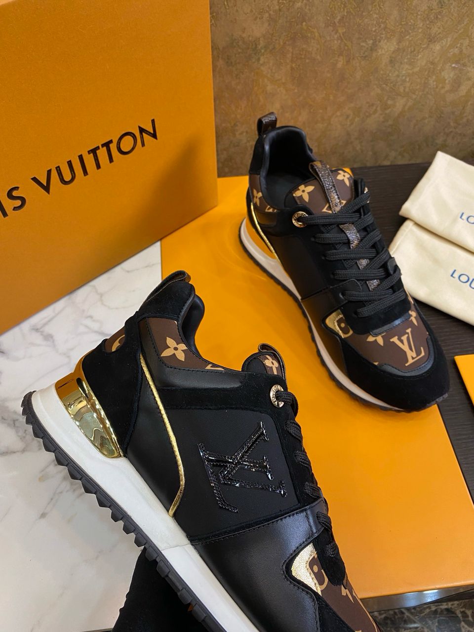 Louis Vuitton Run Away Suede Sneakers