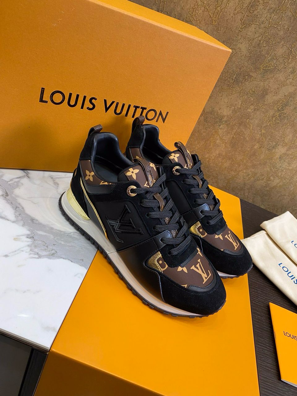 Louis Vuitton Run Away Suede Sneakers