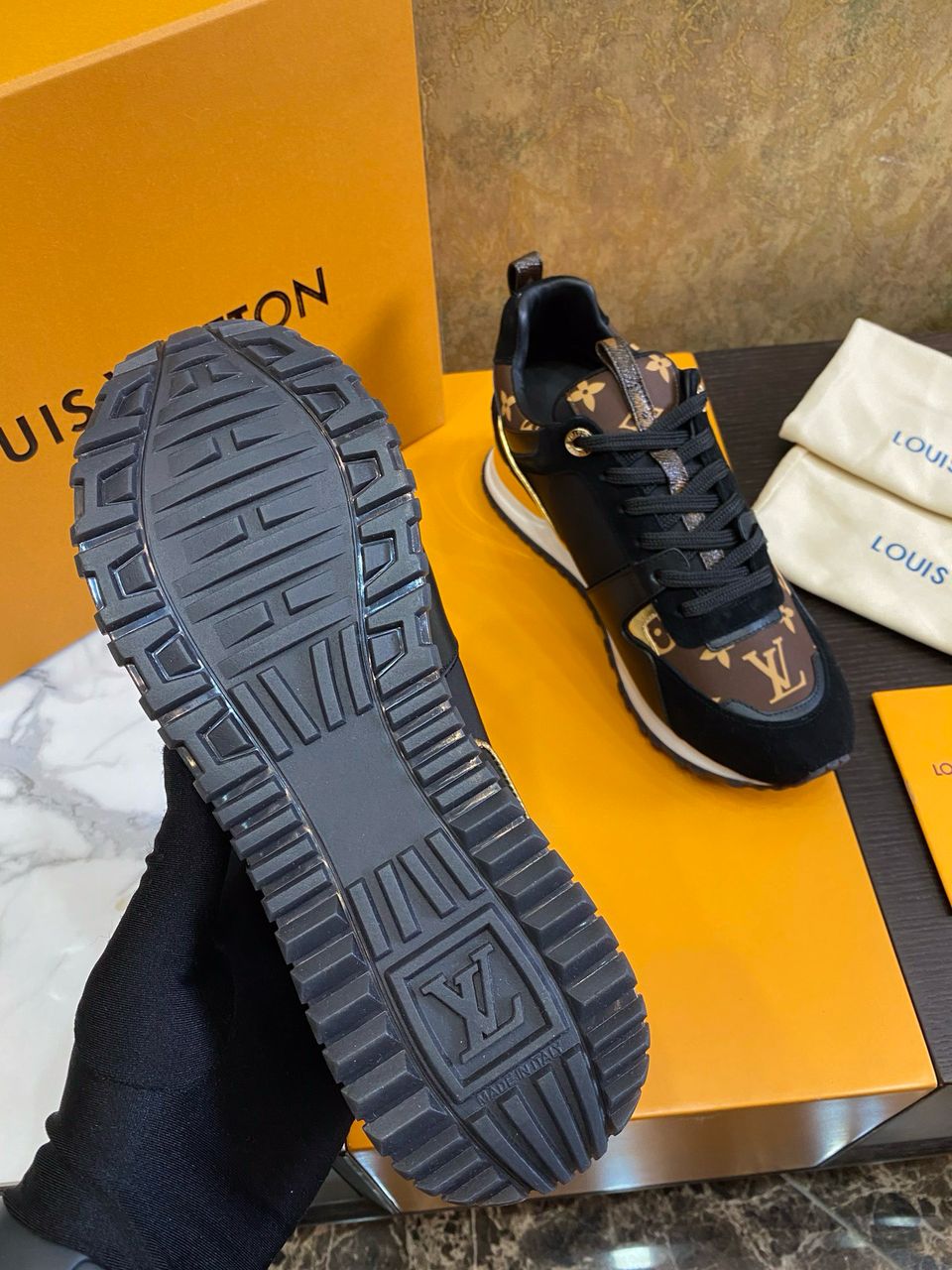 Louis Vuitton Run Away Suede Sneakers