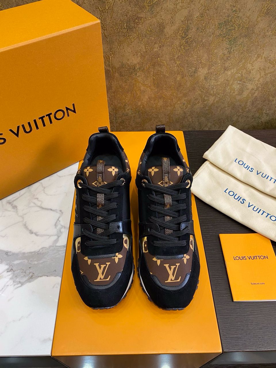 Louis Vuitton Run Away Suede Sneakers