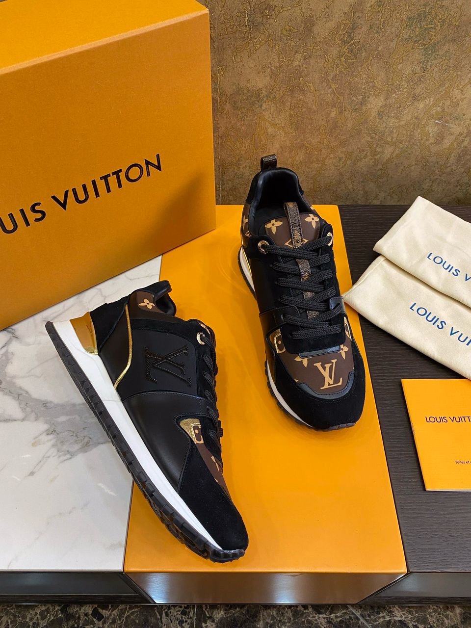 Louis Vuitton Run Away Suede Sneakers