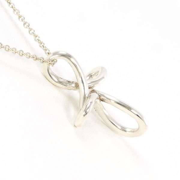 Tiffany & Co Open Cross Silver Necklace Box Bag Total Weight 28 g Approx 40 cm