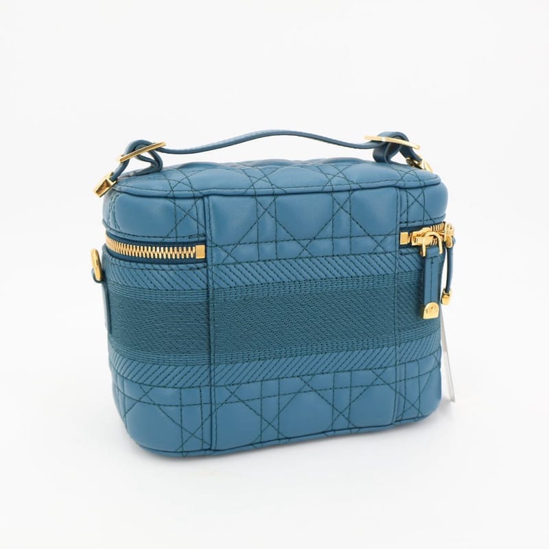 Christian Dior Travel Cannage Stitch Leather Small Vanity Shoulder Bag