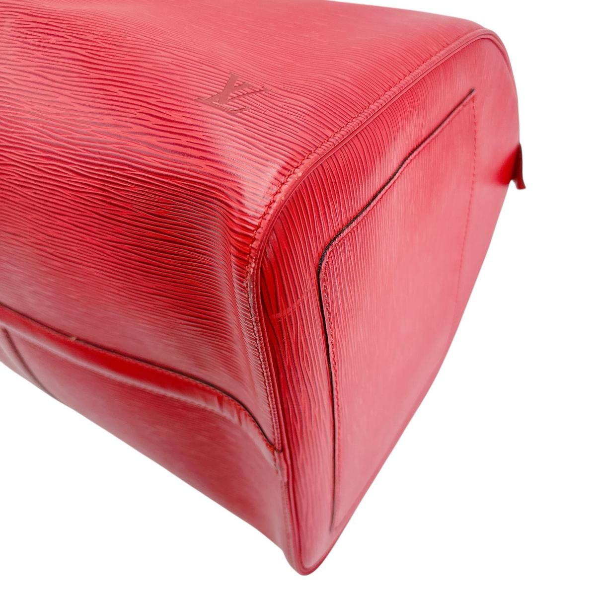 Louis Vuitton Epi Travel Bag Keepall 55 Boston Bag Red