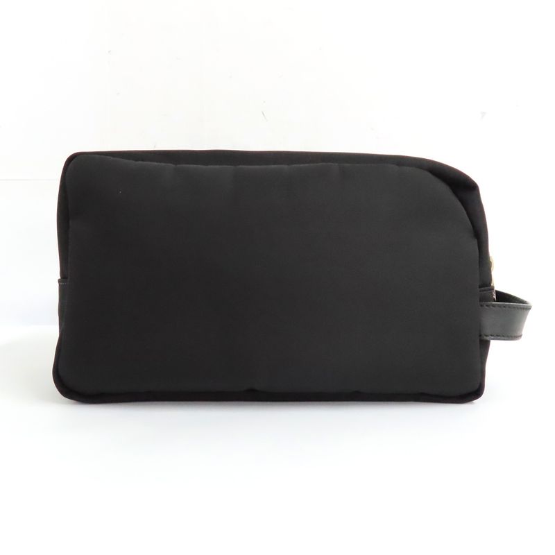 Fendi Bugs Eye Travel Pouch 7 N0088 Second Bag Black Nylon Leather