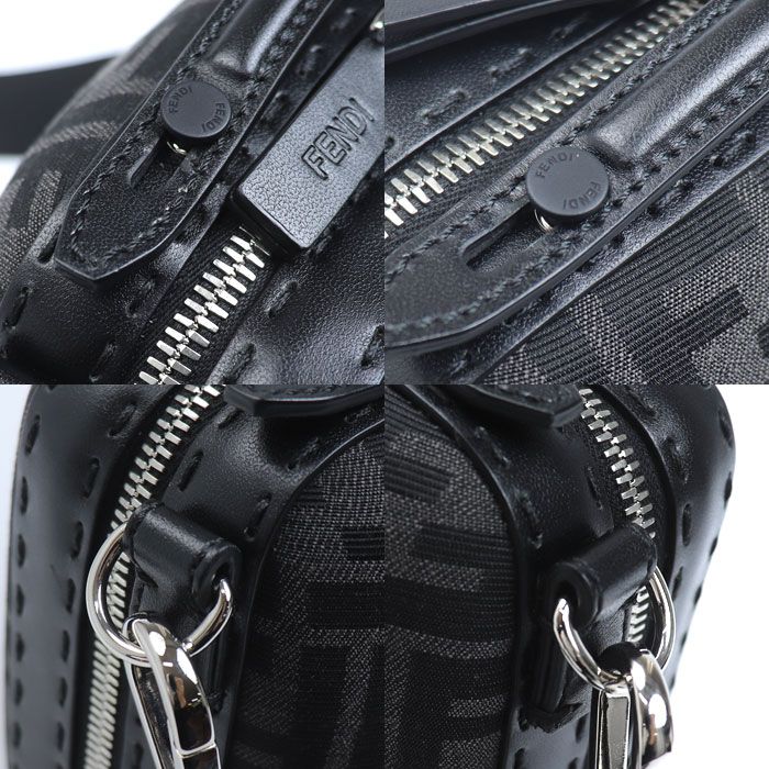 Fendi Mini Travel Zucca Shoulder Bag Black 7 Va552 Unisex