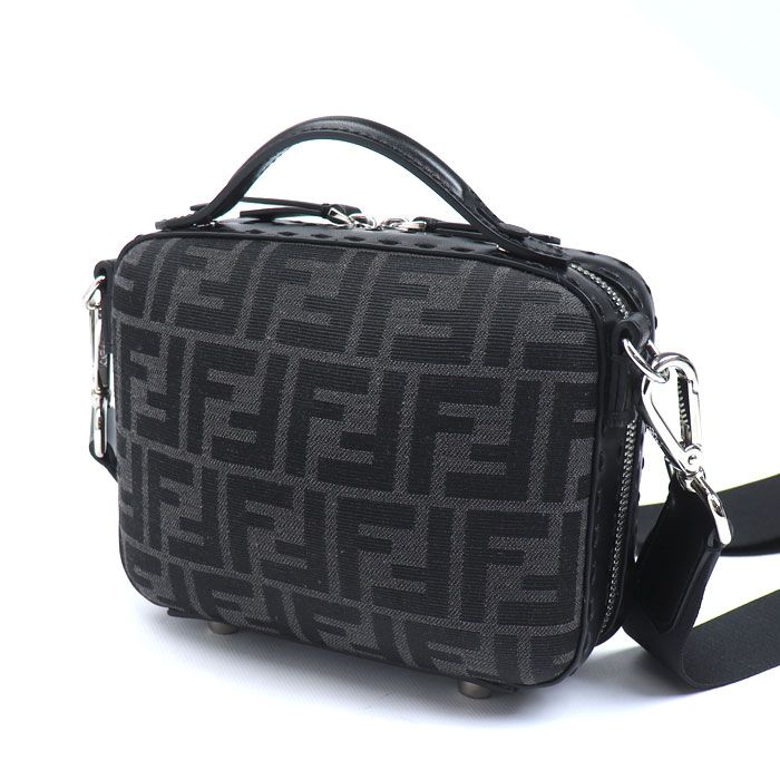 Fendi Mini Travel Zucca Shoulder Bag Black 7 Va552 Unisex