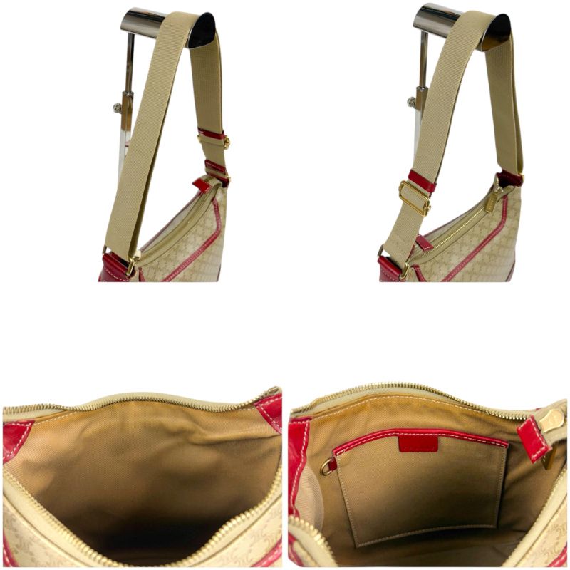 Celine Macadam Pattern One Shoulder Bag Beige Red Triomphe Shoulder Hobo Soho