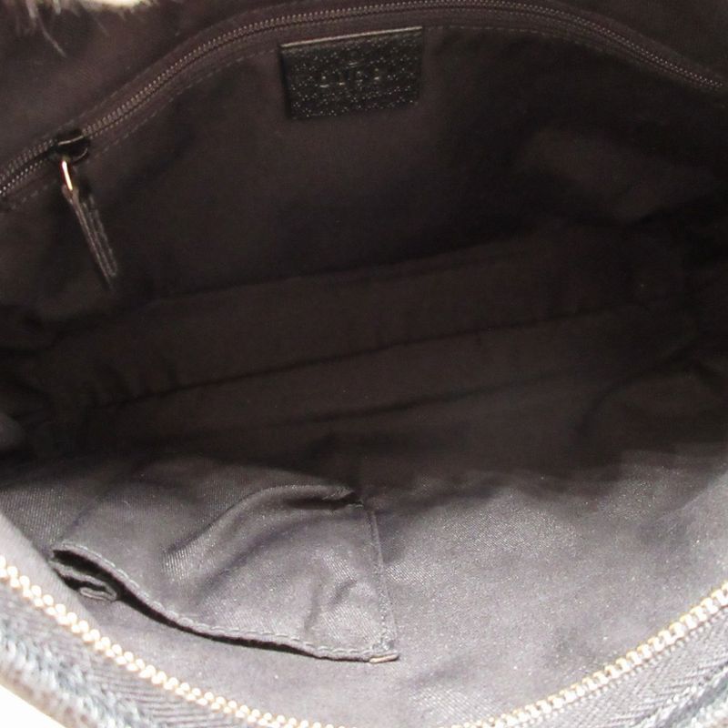 Gucci Abby GG Canvas Leather Hobo Black Shoulder Bag 1650