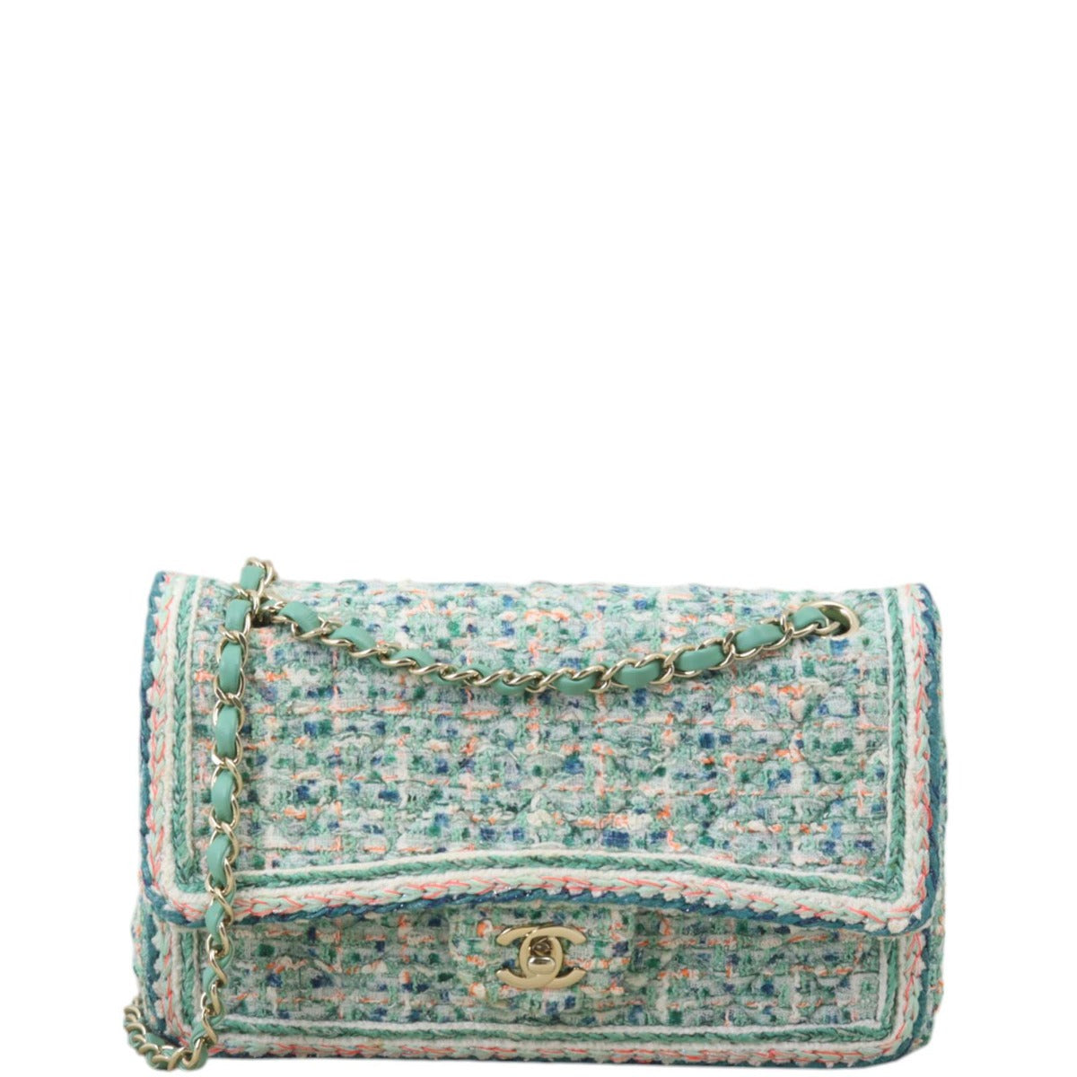 Chanel Classic Double Flap Medium Tweed Braid