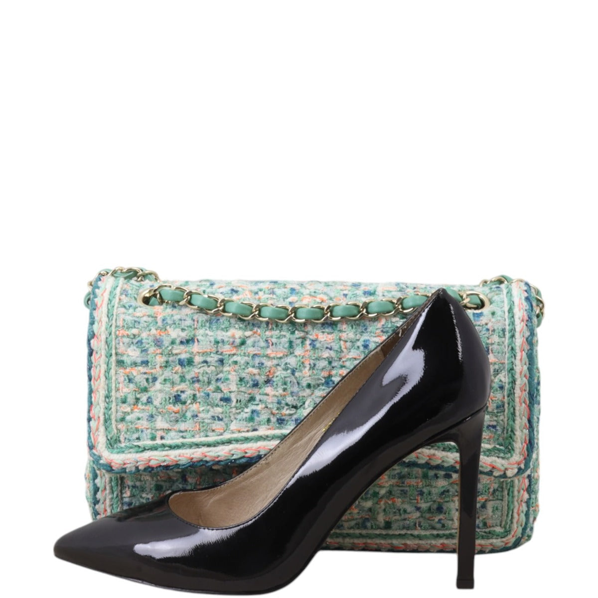 Chanel Classic Double Flap Medium Tweed Braid