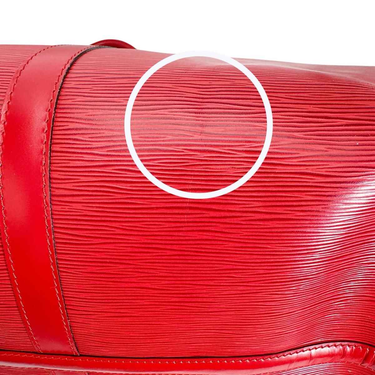 Louis Vuitton Epi Travel Bag Keepall 55 Boston Bag Red