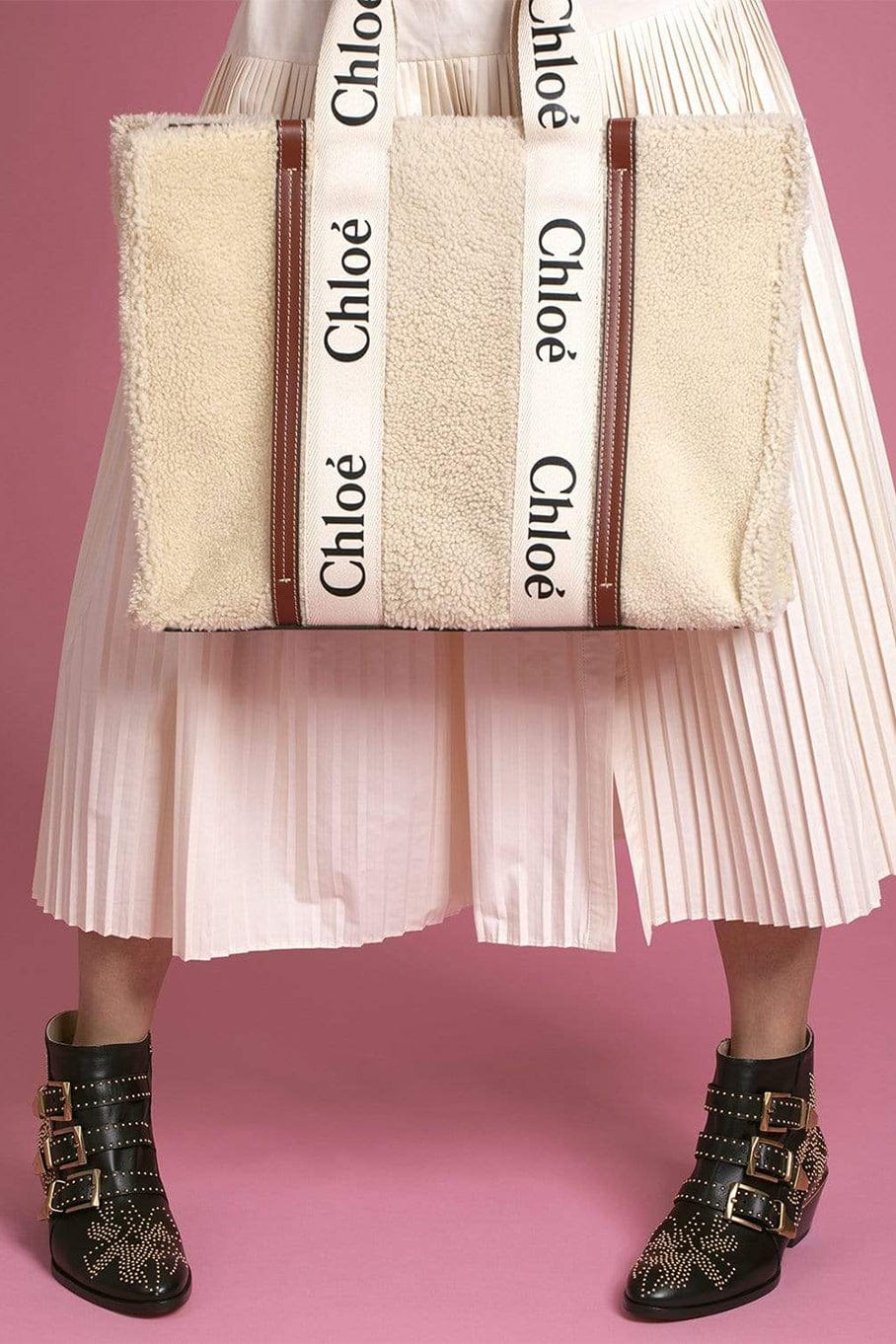 Woody Monogram Tote - Beige