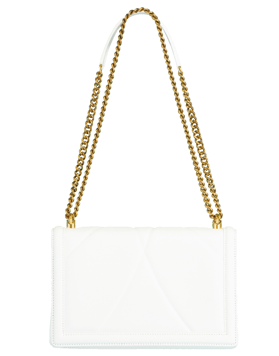 White Devotion Medium Flap Chain Bag