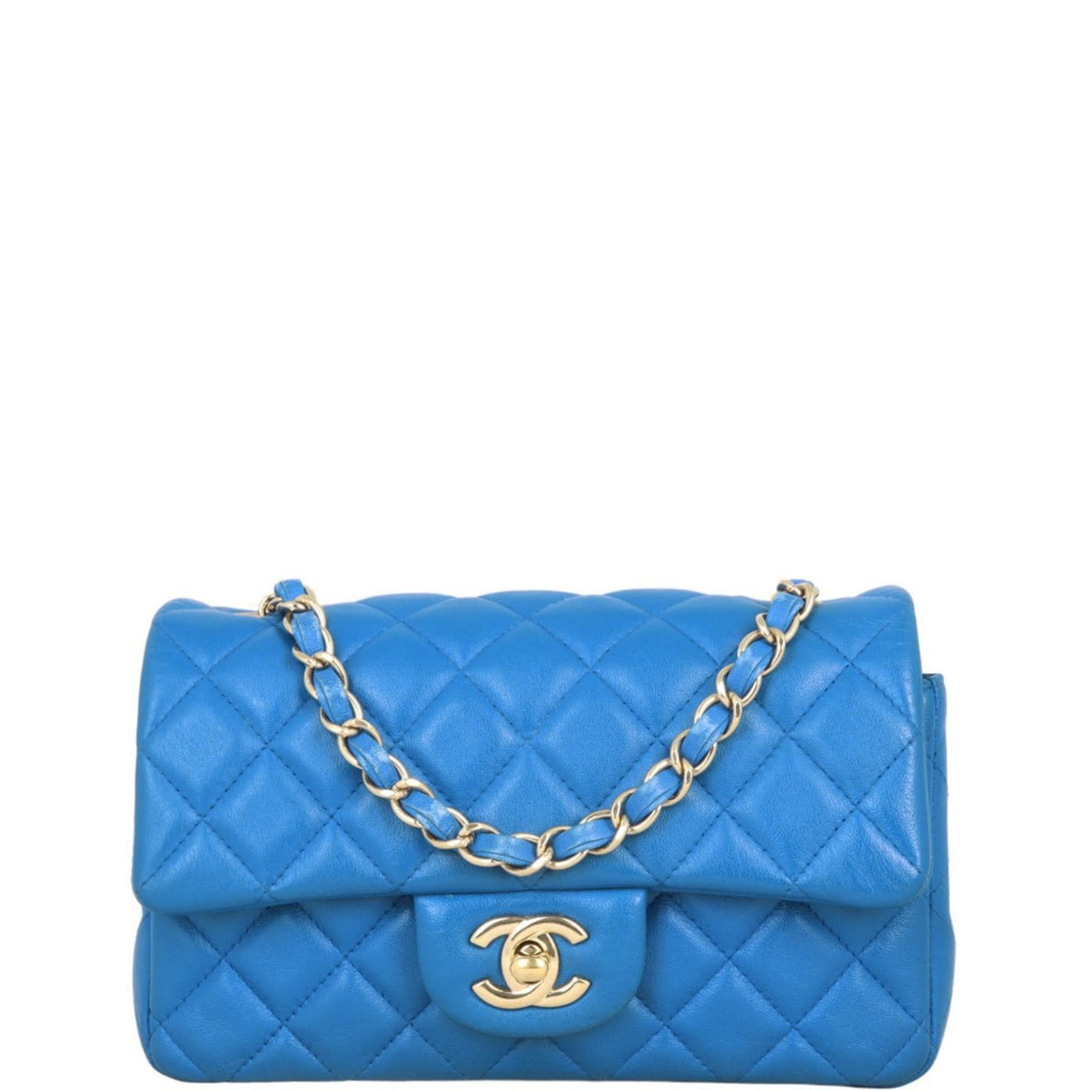 Chanel Classic Flap Mini Rectangular Bag | Bright Blue