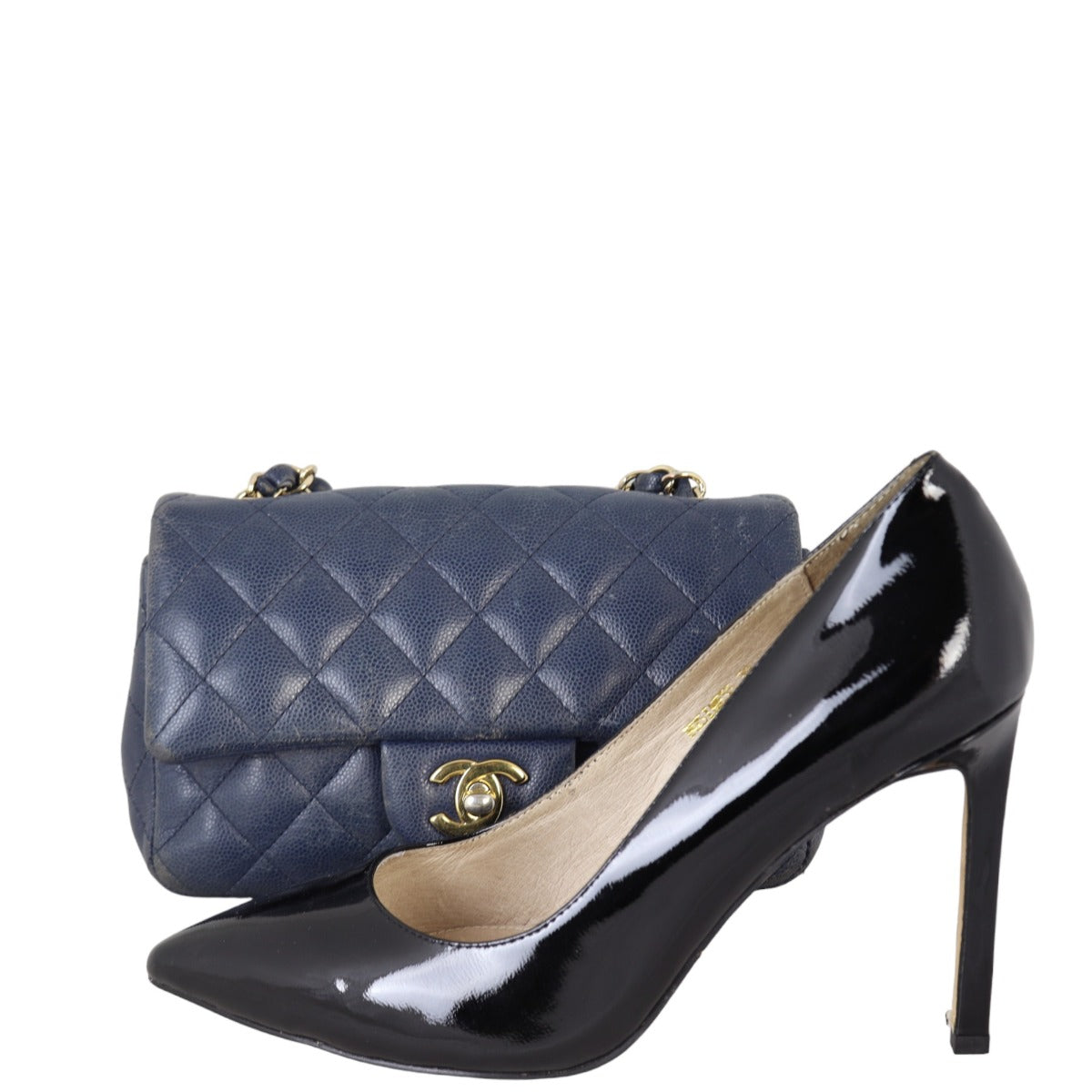 Chanel Classic Flap Mini Rectangular Bag Caviar | Navy Blue