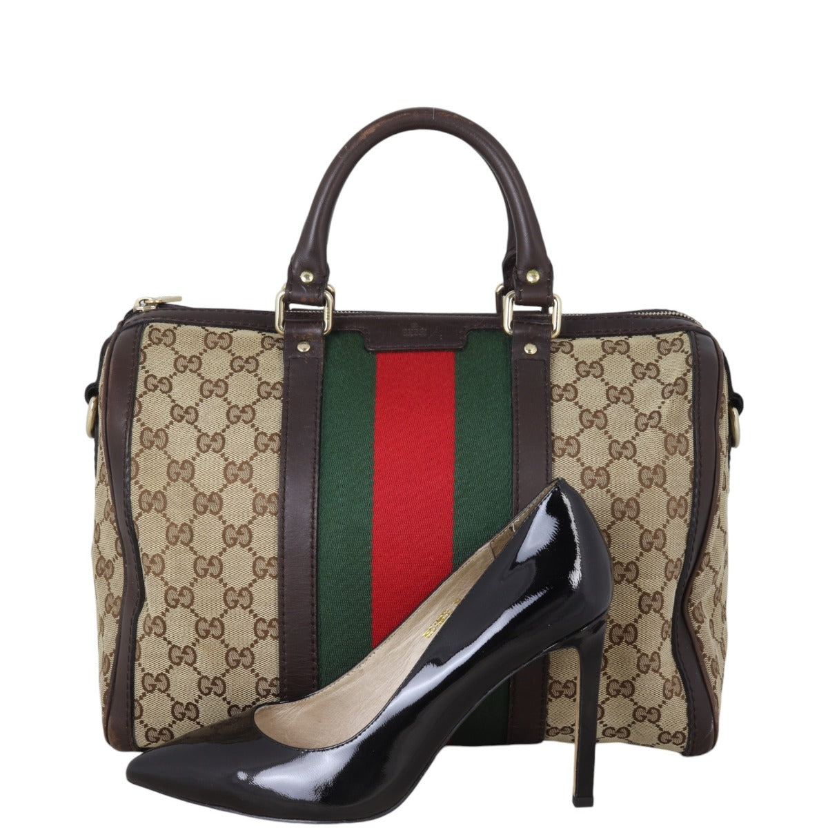 Gucci Vintage Web Original GG Boston Bag Medium