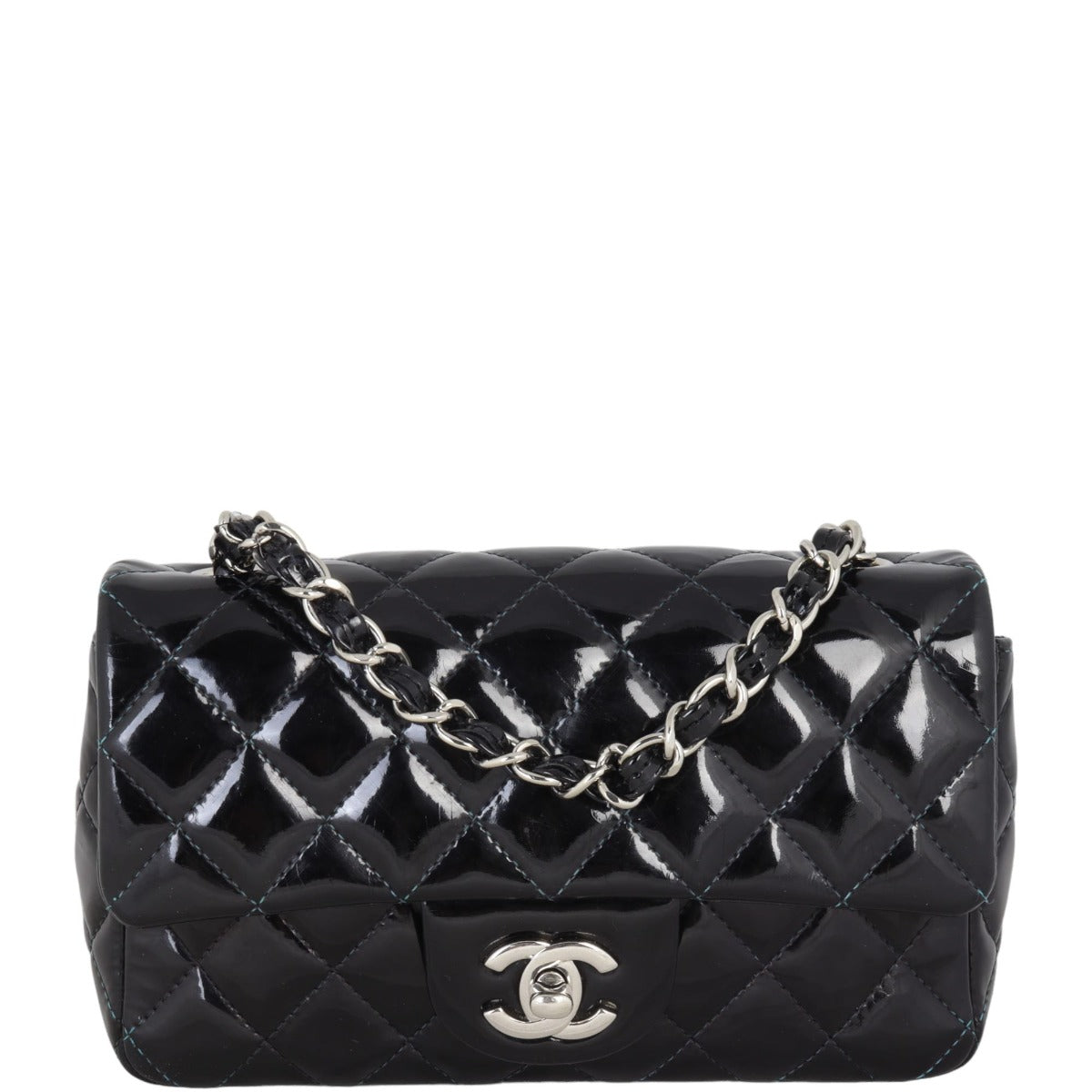 Chanel Classic Flap Mini Rectangular Bag Patent | Black