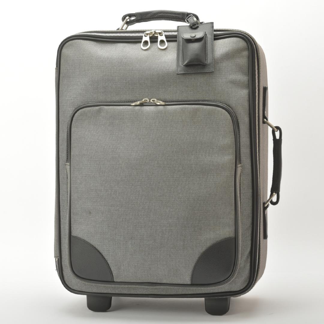 Bottega Veneta Carry 50 Canvas Leather Gray Travel Bag