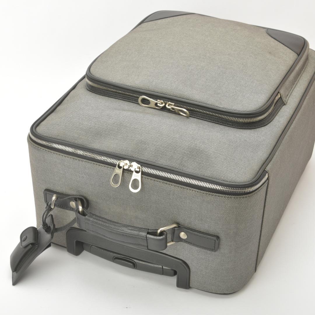 Bottega Veneta Carry 50 Canvas Leather Gray Travel Bag