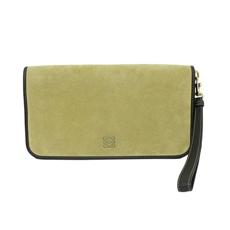Loewe Travel Organizer Suede Beige 113.61 G10 Pochi Gold Hardware