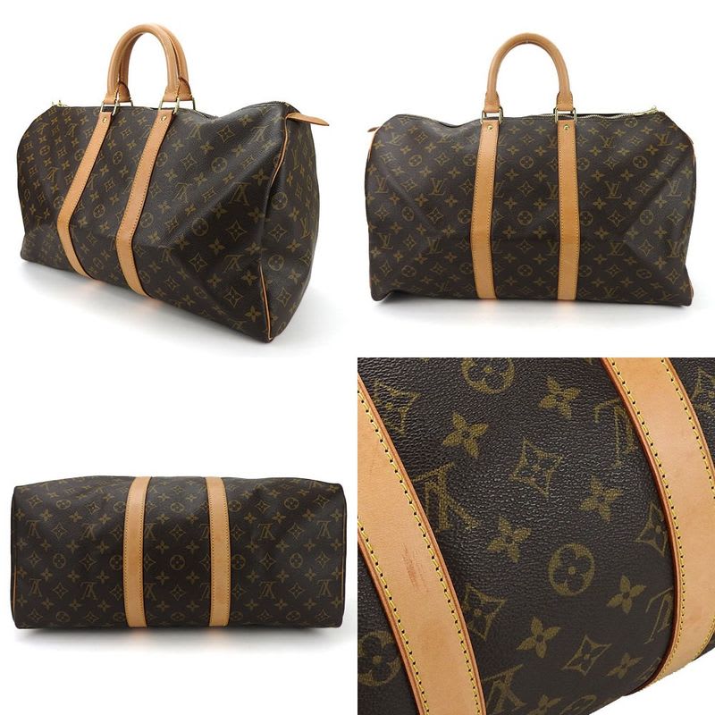 Louis Vuitton Boston Bag Keepall 45 Monogram Gold Hardware Men Travel