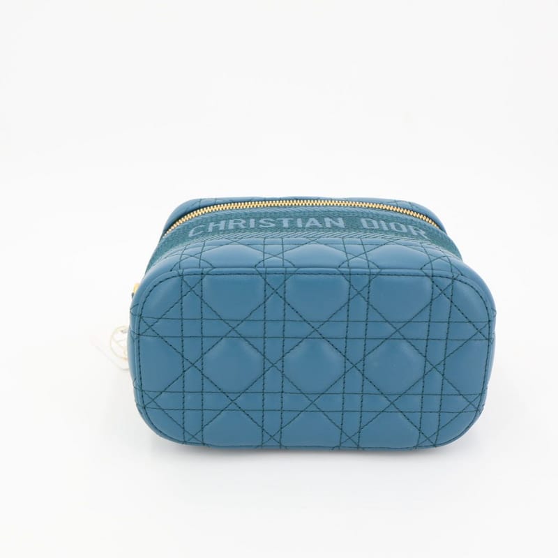 Christian Dior Travel Cannage Stitch Leather Small Vanity Shoulder Bag