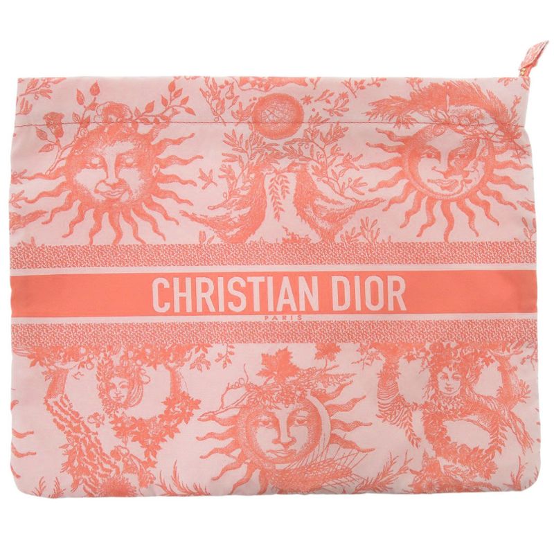 Christian Diortravel Zip Pouch Technical Fabric Pink Pouch 1895