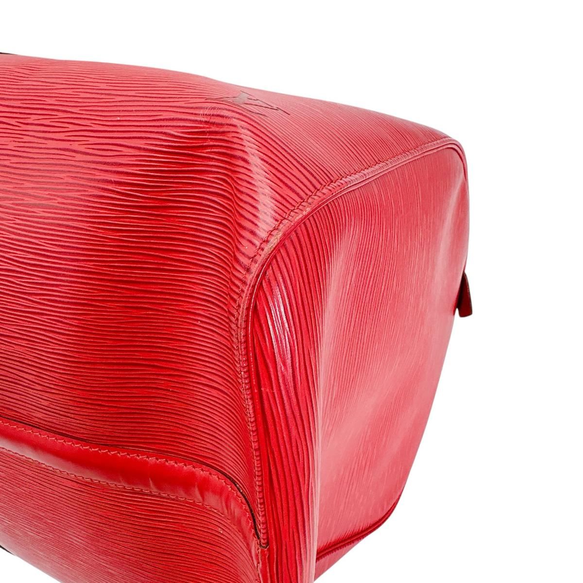 Louis Vuitton Epi Travel Bag Keepall 55 Boston Bag Red